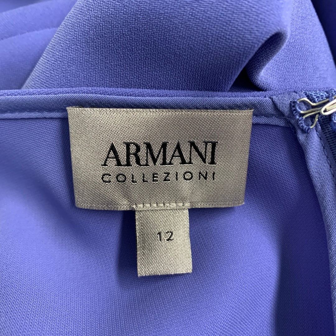 ARMANI COLLEZIONI Size 12 Purple Sleeveless Tie Dress