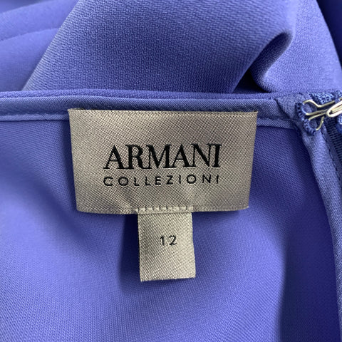 ARMANI COLLEZIONI Talla 12 Vestido morado sin mangas con lazo