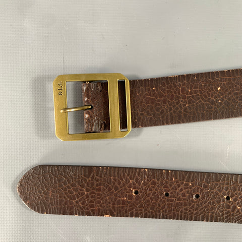 LAUREN by RALPH LAUREN Size M Brown Crackled Leather Belt