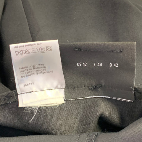 AKRIS Size 12 Black Cotton Blend Side Zipper Dress Pants