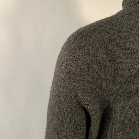 THE ROW Size L Black Wool Knit High Neck Sweater