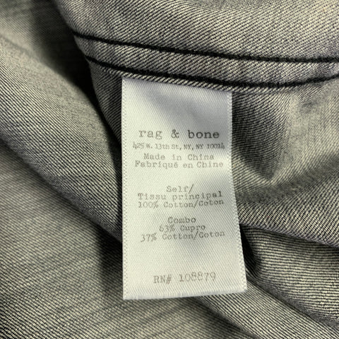 RAG & BONE Size L Indigo Cotton Button Up Long Sleeve Shirt