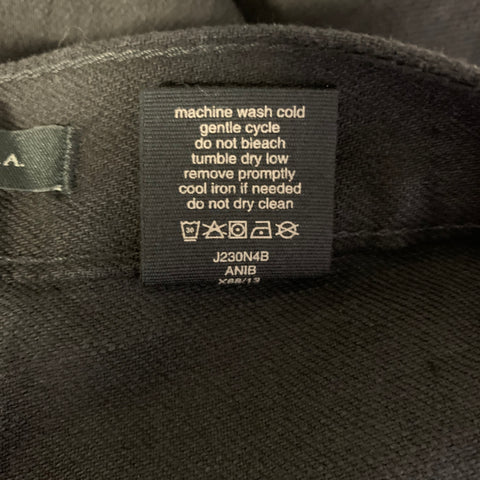 JOHN VARVATOS U.S.A. Size 32 Black Patch Cotton Blend Button Fly Jeans