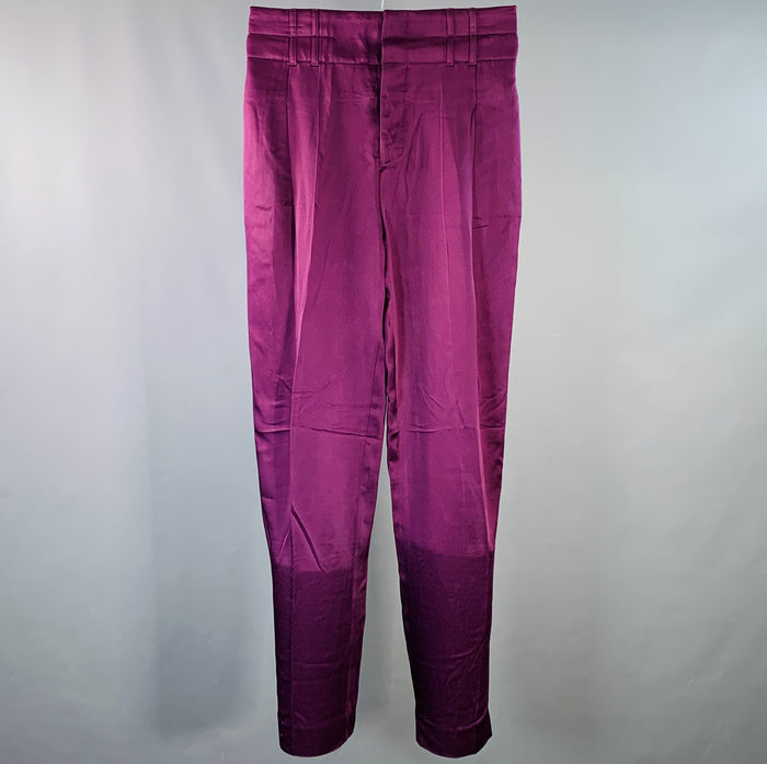 HAIDER ACKERMANN Taille 32 Violet Mélange Acétate Pantalon Décontracté Taille Haute