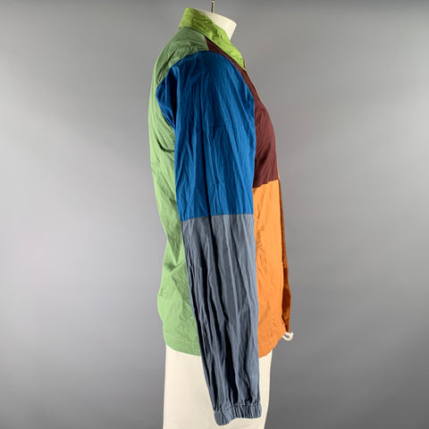 COMME des GARCONS SHIRT Size L Green Multi-Color Color Block Cotton Jacket