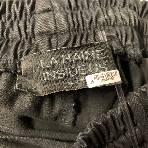 LA HAINE Size S Black Cotton Blend Drop Crotch Casual Pants