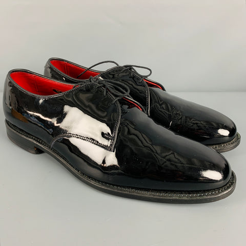 ALLEN EDMONDS Size 13 Black Patent Leather Lace-Up Shoes