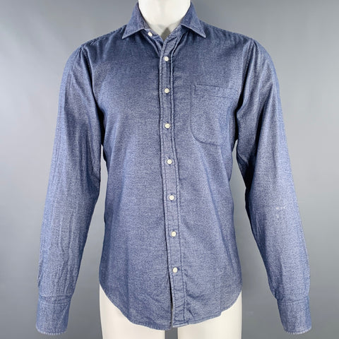 SID MASHBURN Size M Blue White Flannel One Pocket Long Sleeve Shirt