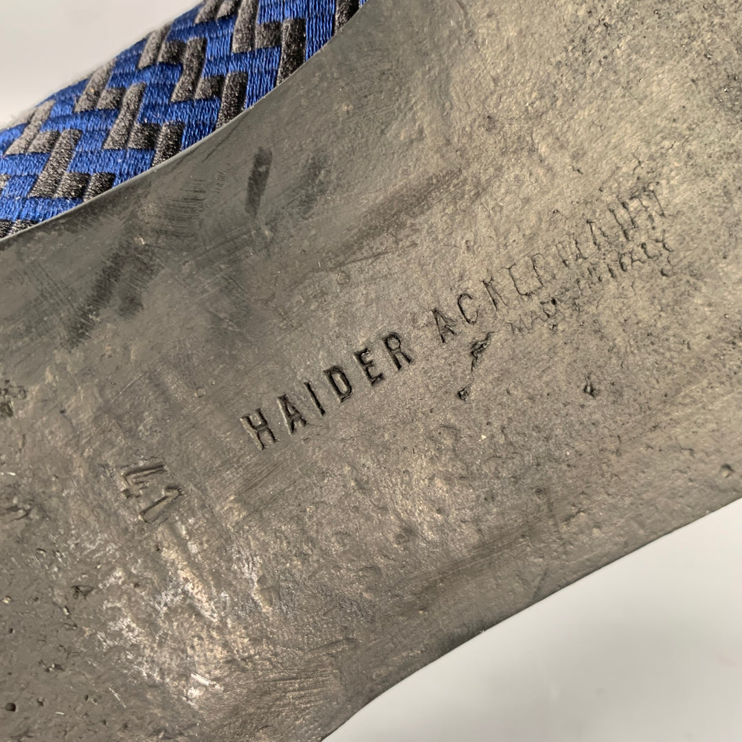 HAIDER ACKERMANN Size 8 Blue Black Woven Loafers