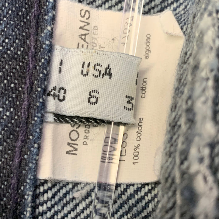 MOSCHINO Size 6 Indigo Purple Denim Twill Floral Straight Jeans