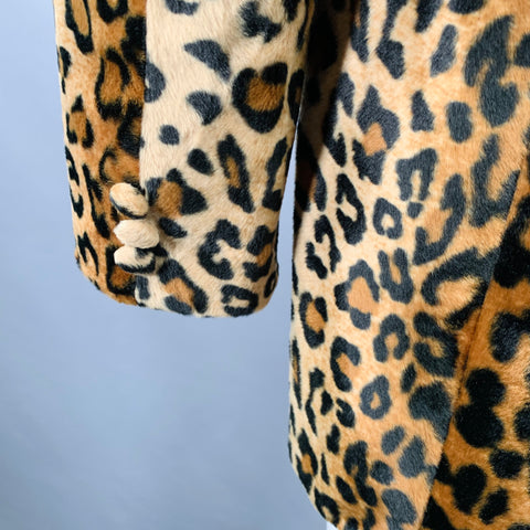 AAARDVARK'S Size 46 Brown Black Animal Print Rayon Shawl Collar Sport Coat