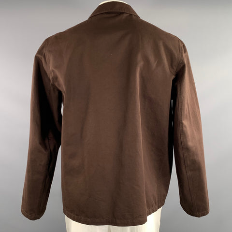 LEMAIRE Size 42 Brown Cotton Linen Cropped Jacket