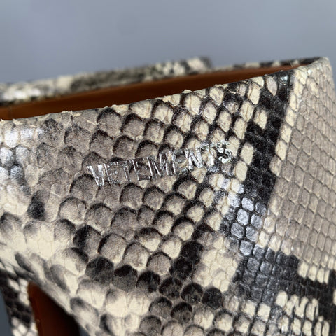 VETEMENTS Size 9 Sq Toe Snake Boomerang Mule