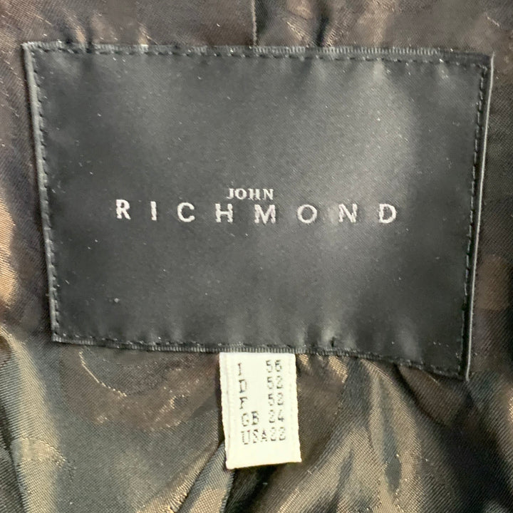 JOHN RICHMOND Size 42 Brown Metallic Linen Blend Sport Coat