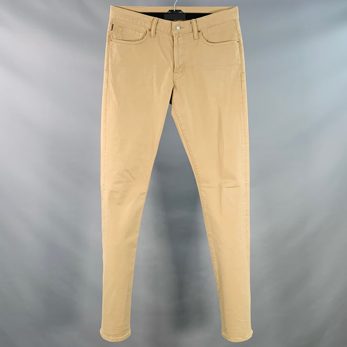 TOM FORD Size 32 Khaki Denim Slim Tapered Button Fly Jeans