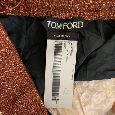 TOM FORD Size XS Copper Metallic Elastic Waistband Casual Pants