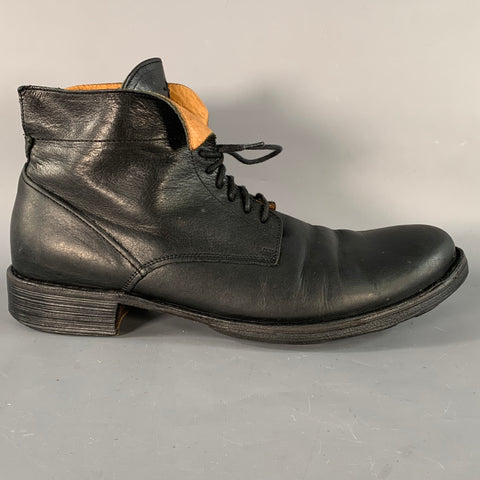 FIORENTINI + BAKER Size 10 Black Leather Lace-Up Ankle Boots