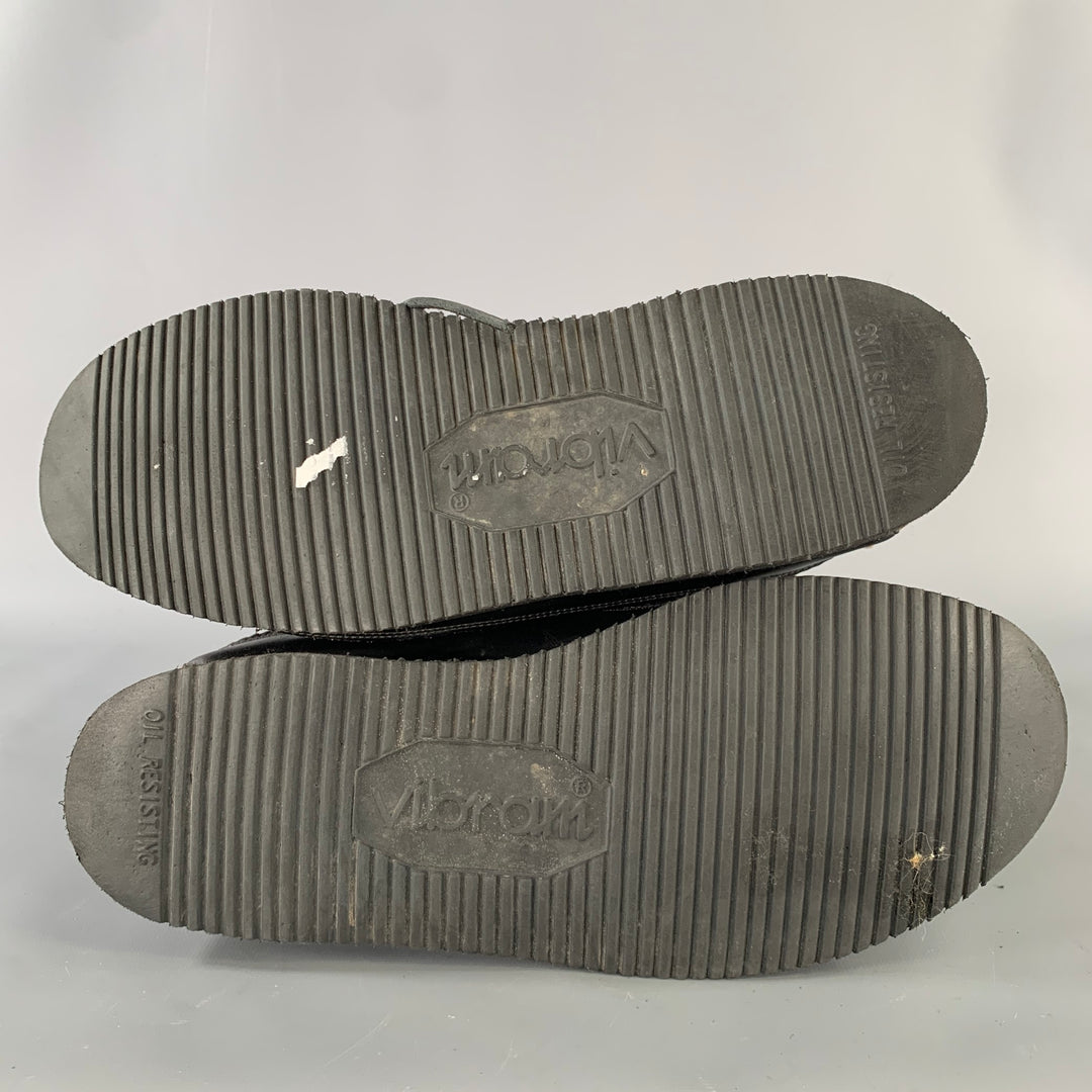 YUKETEN Size 9 Black Brown Leather Lace Up Boots