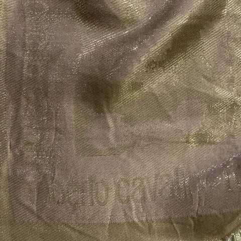 ROBERTO CAVALLI Silver Olive Marbled Modal Blend Jacquard Scarf Shawl