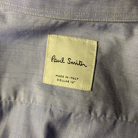 PAUL SMITH Size L Blue Cotton Button Up Long Sleeve Shirt