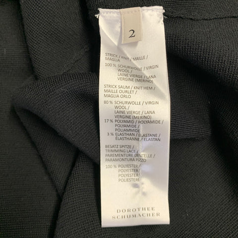 Gilet noir en laine vierge avec empiècements en dentelle DOROTHEE SCHUMACHER Taille 2