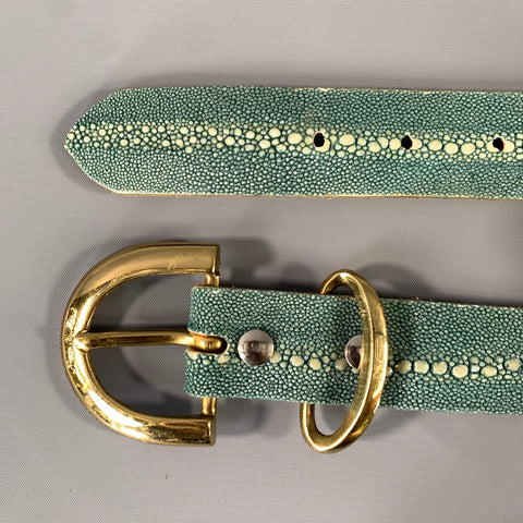 VAN AMBURG Size 30 Mint Cream Skingray Leather Belt