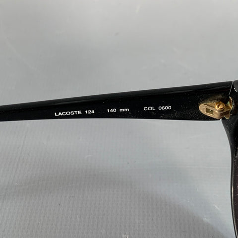 LACOSTE Black Gold Acetate Round Sunglasses