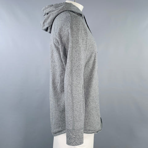 REIGNING CHAMP Size L Grey Melange Cotton Hoodie Sweatshirt
