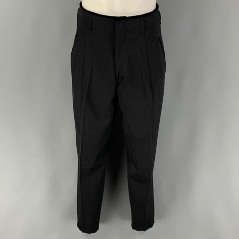 MATSUDA Size S Black Solid Wool Shawl Collar 30 29 Suit