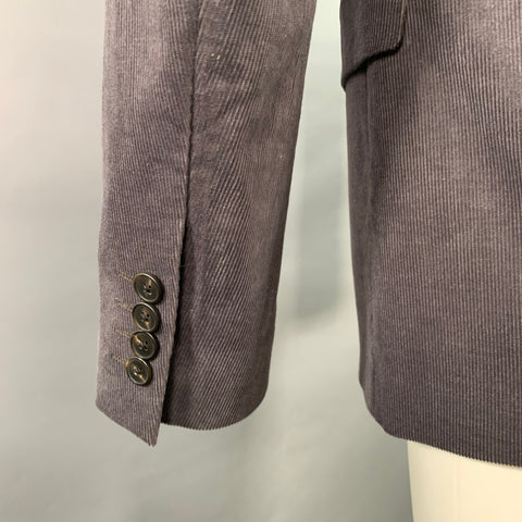 THEORY Size 40 Regular Morton Grey Charcoal Corduroy Cotton Blend Sport Coat