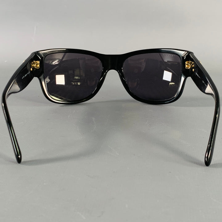 VERSACE Black Acetate Square Polarized Sunglasses