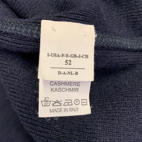 MICHAEL BASTIAN Size 42 Navy Yellow Grey Vertical Stripe Cashmere Pullover