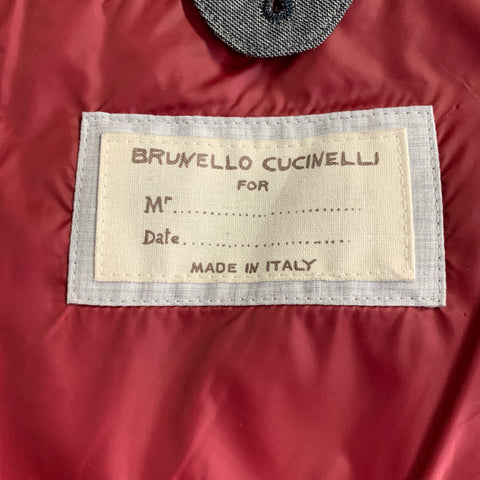 BRUNELLO CUCINELLI Size XL Grey Heather Wool Padded Buttoned Vest