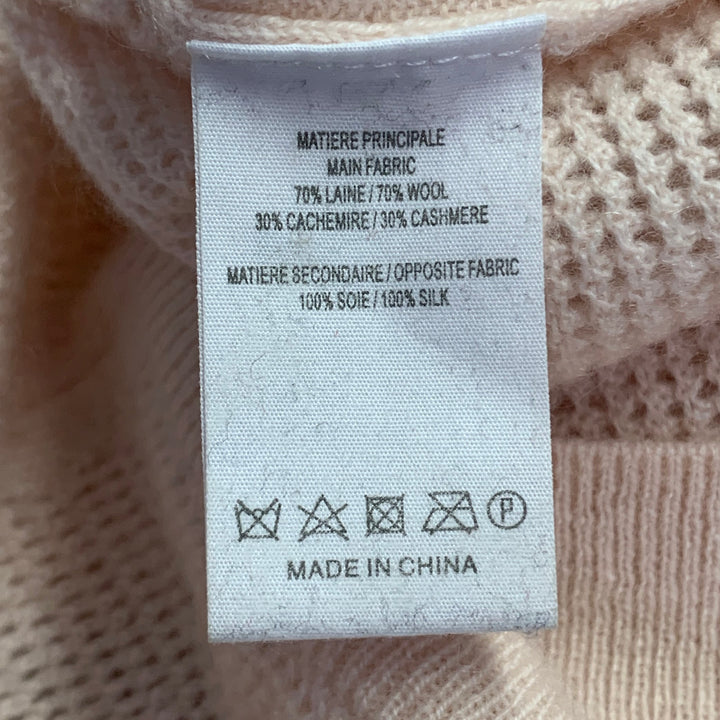 VANESSA BRUNO Size S Light Pink Wool Cashmere Mesh Knit Pullover