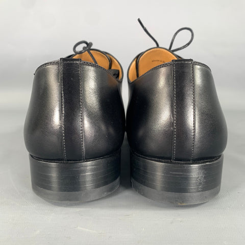 MAGNANNI Size 11.5 Black Solid Leather Lace Up Shoes