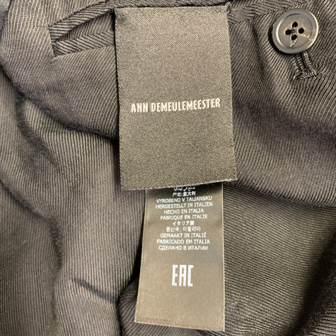 ANN DEMEULEMEESTER Taille 44 Veste de sport en sergé de viscose et laine vierge noir