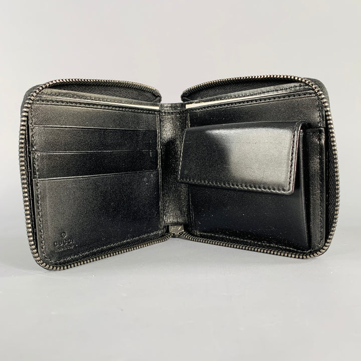 GUCCI Black Guccissima Embossed Leather Wallet