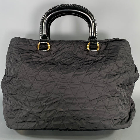 PRADA Black Quilted Nylon Handbag & Leather Goods