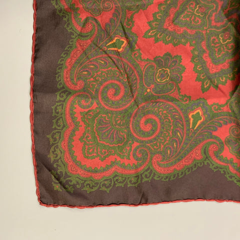 Red Green Abstract Floral Pocket Square