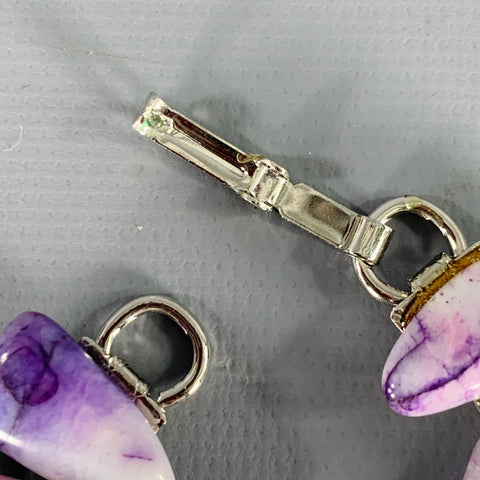 Bracelet VINTAGE violet et argent avec pierres teintées