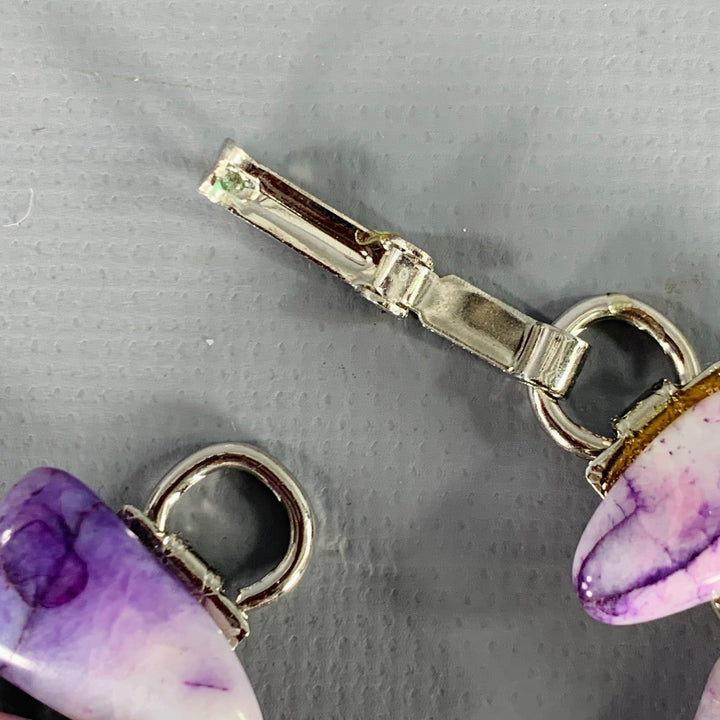 VINTAGE Purple Silver Dyed Stones Bracelet