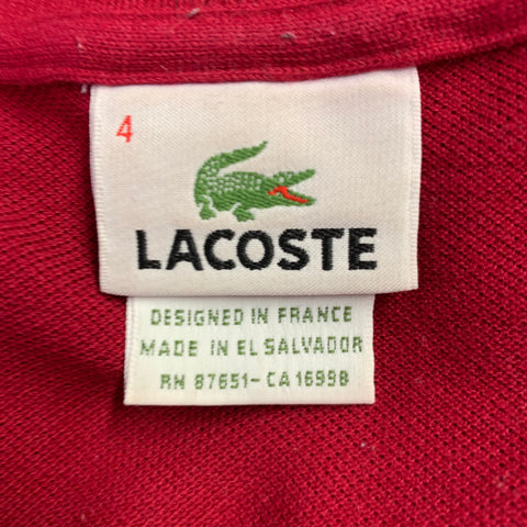 LACOSTE Size M Burgundy Cotton Short Sleeve Polo