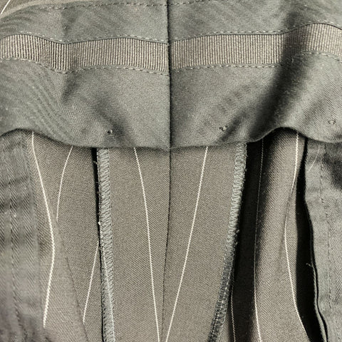 DOLCE & GABBANA Size 42 Black Grey Pinstripe Polyester Blend Suit