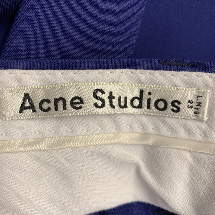 ACNE STUDIOS Size 36 Blue Wool Blend Notch Lapel Suit