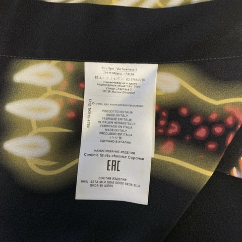 ETRO Size XL Black Gold Animals Silk Oversized Short Sleeve Shirt