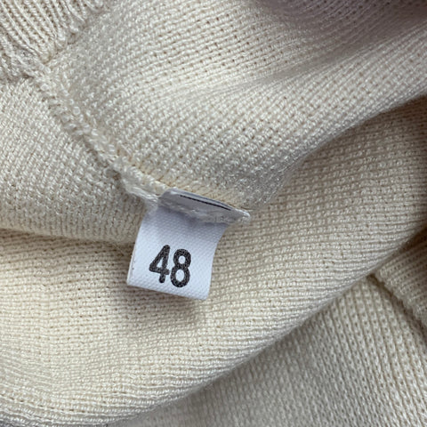 PIACENZA 1733 Size XXXL Cream Silk Cotton Crew Neck Pullover