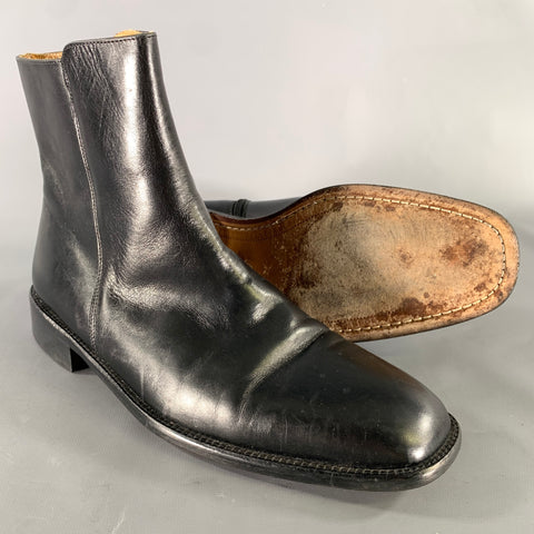 SANDRO MOSCOLONI Size 9.5 Black Leather Boots