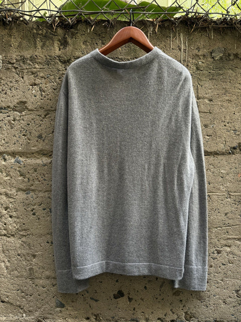 ENFANTS RICHES DEPRIMES FW2017 XL Grey White Knitted Wool Crew Neck Sweater