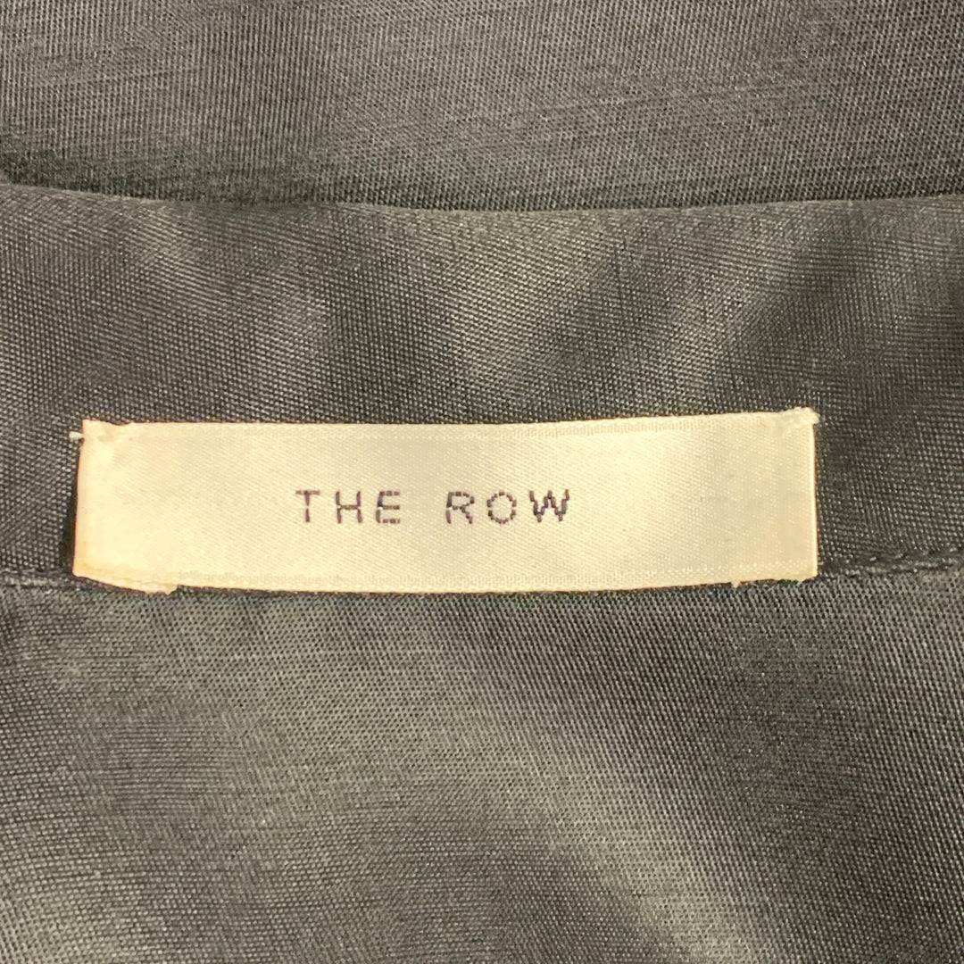 THE ROW Size XS Giuseppina Black Silk Wool Short Sleeve Casual Top