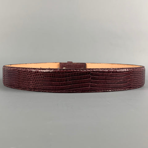 VAN AMBURG Burgundy Leather Lizard Belt Strap